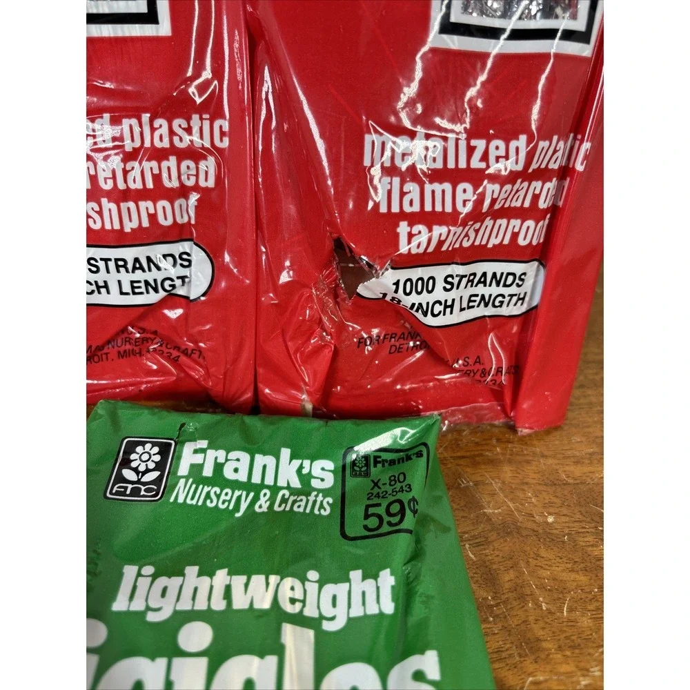 Vintage Franks Icicles 18 Inches Long Set of 3 Silver Gold Christmas Tree‎ NOS